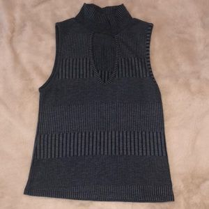 Gray High Neck Tank Top